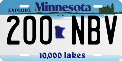MN license plate 200NBV