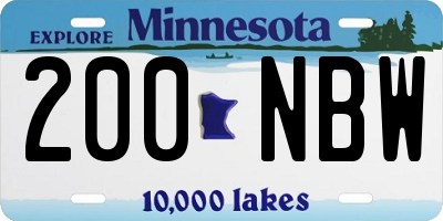 MN license plate 200NBW