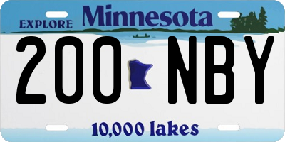 MN license plate 200NBY