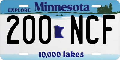 MN license plate 200NCF