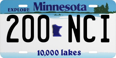 MN license plate 200NCI
