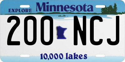 MN license plate 200NCJ