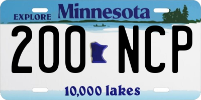 MN license plate 200NCP