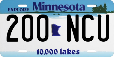 MN license plate 200NCU