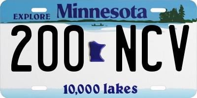 MN license plate 200NCV