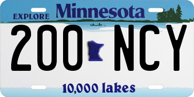 MN license plate 200NCY