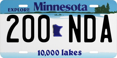 MN license plate 200NDA
