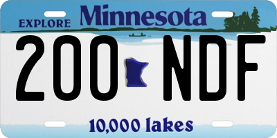 MN license plate 200NDF