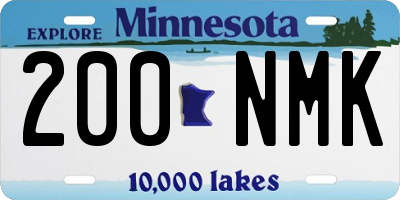 MN license plate 200NMK