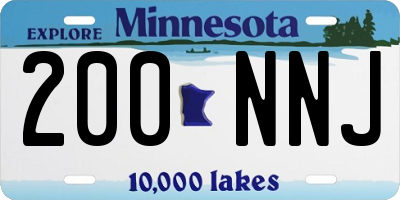 MN license plate 200NNJ