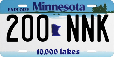 MN license plate 200NNK