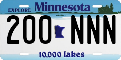 MN license plate 200NNN
