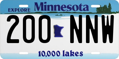 MN license plate 200NNW