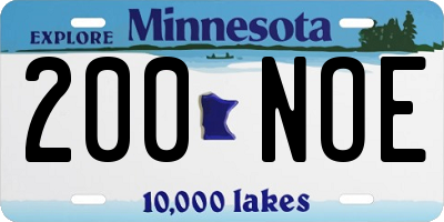 MN license plate 200NOE