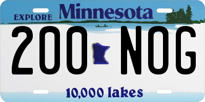 MN license plate 200NOG
