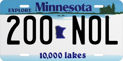 MN license plate 200NOL
