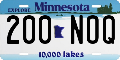 MN license plate 200NOQ
