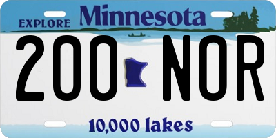 MN license plate 200NOR