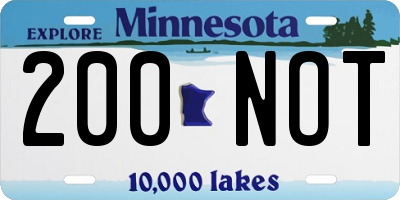MN license plate 200NOT