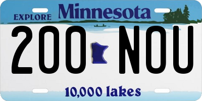 MN license plate 200NOU