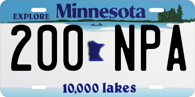MN license plate 200NPA