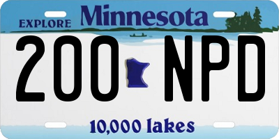 MN license plate 200NPD
