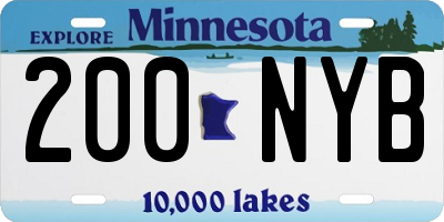 MN license plate 200NYB