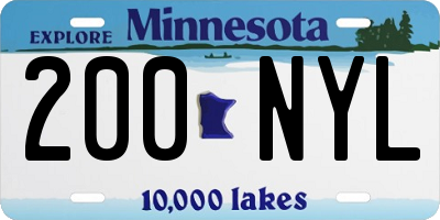 MN license plate 200NYL
