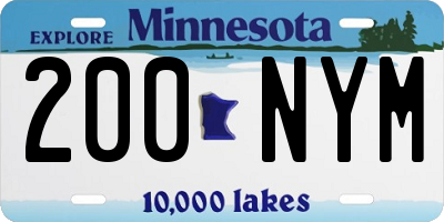 MN license plate 200NYM