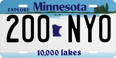 MN license plate 200NYO