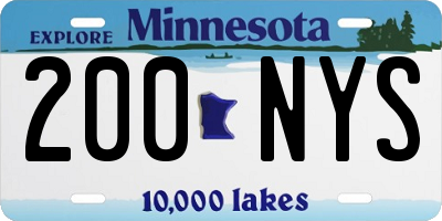 MN license plate 200NYS
