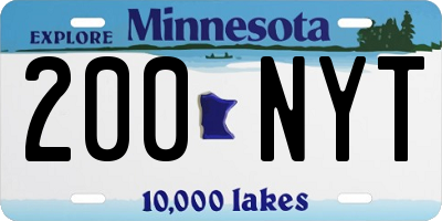 MN license plate 200NYT