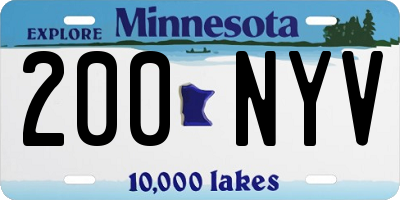 MN license plate 200NYV