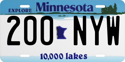 MN license plate 200NYW
