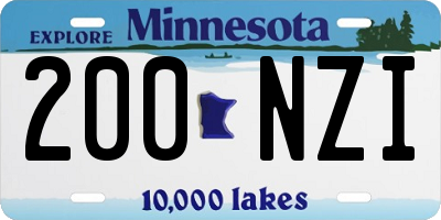 MN license plate 200NZI