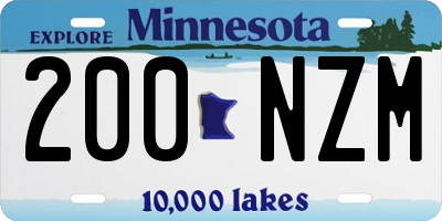 MN license plate 200NZM