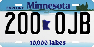 MN license plate 200OJB