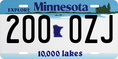 MN license plate 200OZJ