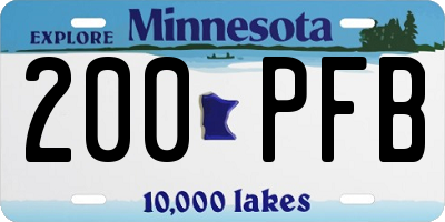 MN license plate 200PFB