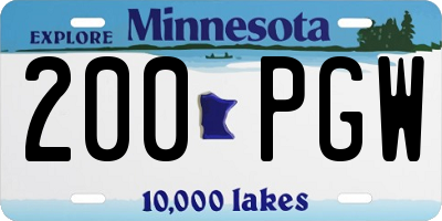 MN license plate 200PGW