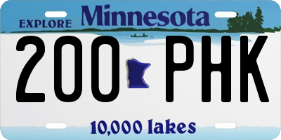 MN license plate 200PHK