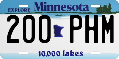 MN license plate 200PHM