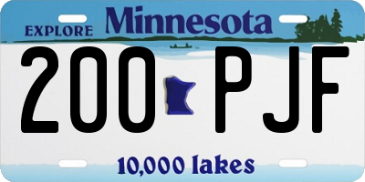MN license plate 200PJF