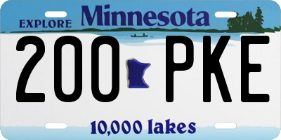 MN license plate 200PKE