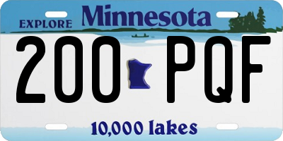 MN license plate 200PQF