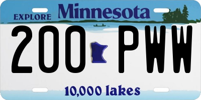 MN license plate 200PWW