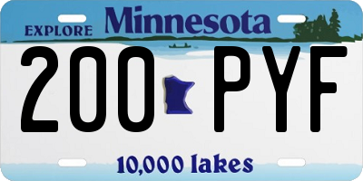 MN license plate 200PYF