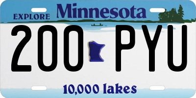 MN license plate 200PYU