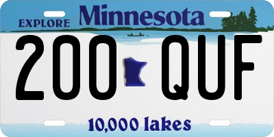 MN license plate 200QUF