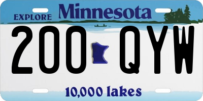 MN license plate 200QYW